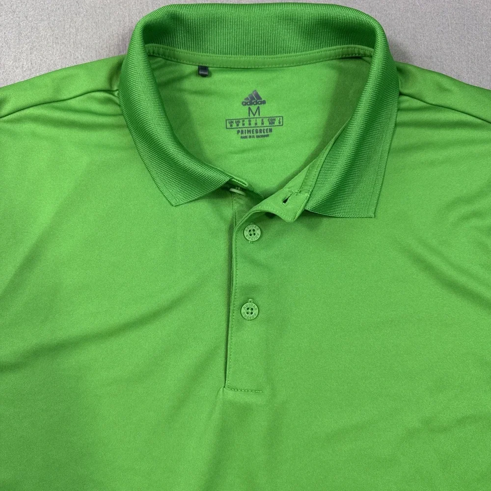 Adidas Golf Shirt Polo MENS MEDIUM Performance Logo PRIME GREEN